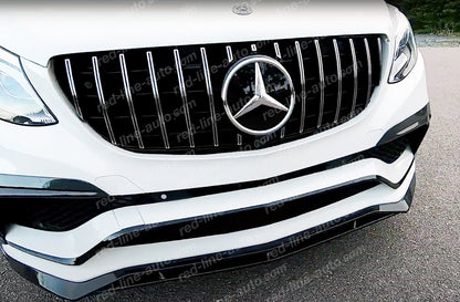 2015-19 AMG W166 GLE63 S SUV, C292 Coupe Black GT Front Grille, Chrome Panamericana Slat