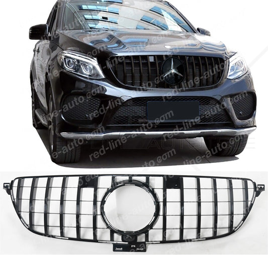 Mercedes C292 GLE Coupe SUV AMG GT Front Grille, Full Gloss Black Panamericana Slat