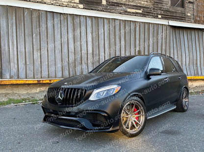 2015-19 AMG W166 GLE63 S SUV, C292 Coupe GT Front Grille, Full Gloss Black Panamericana Slat