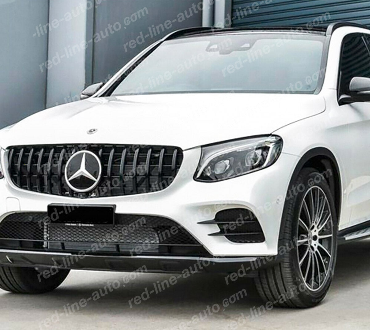 Pre-facelift Mercedes X253 GLC SUV C253 Coupe GLC43 AMG GT Grille, Full Gloss Black Panamericana