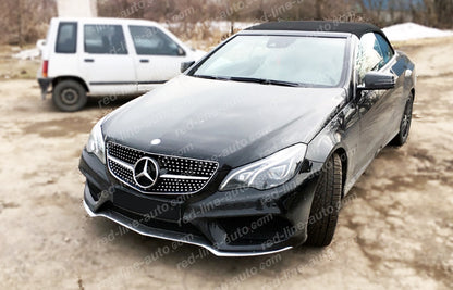 Facelift Mercedes W207 E-Class Coupe C207 Convertible A207 Black AMG Front Grille, Chrome Diamond