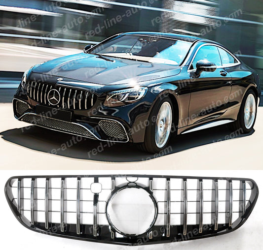 Mercedes W217 S-Class C217 Coupe A217 Convertible AMG Black GT Front Grille, Chrome Panamericana