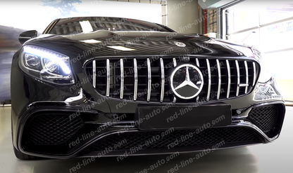 Mercedes W217 S-Class C217 Coupe A217 Convertible AMG Black GT Front Grille, Chrome Panamericana