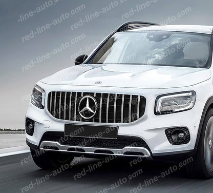 Pre-facelift Mercedes X247 GLB SUV Non-AMG Black Sports GT Front Grille, Chrome Panamericana