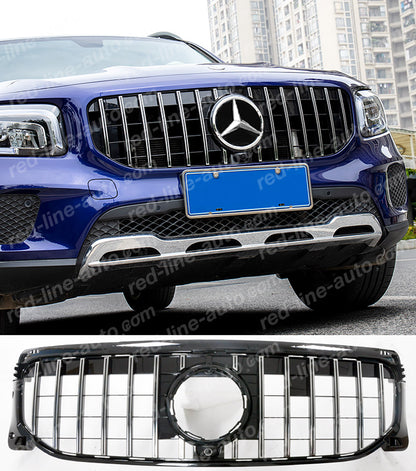 Pre-facelift Mercedes X247 GLB SUV Non-AMG Black Sports GT Front Grille, Chrome Panamericana