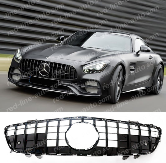 Facelift Mercedes R231 SL-Class Roadster AMG GT Grille, Full Gloss Black Panamericana