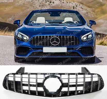 Facelift Mercedes R231 SL-Class Roadster AMG GT Grille, Black With Chrome Panamericana