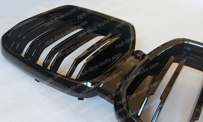 BMW G06 X6 SUV Coupe M-Performance F96 X6M Front Grille, Full Gloss Black Double-bar