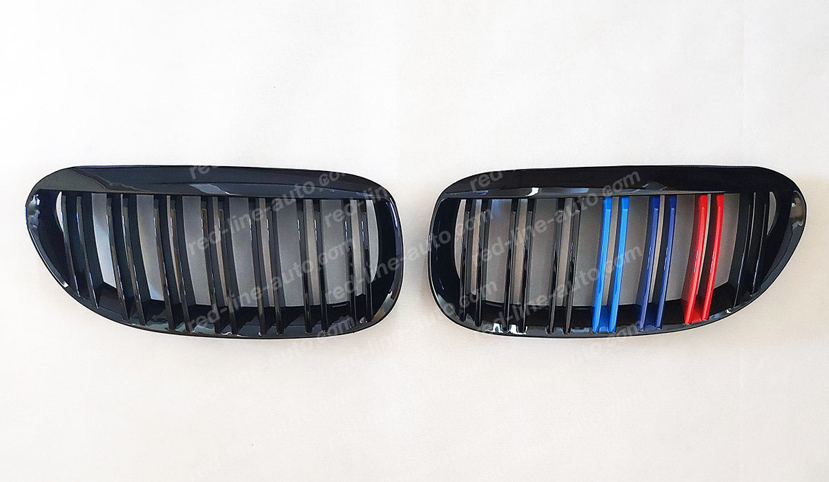 BMW 6 Series E63 Coupe E64 Convertible M-Power Grille, Black Double-Bar With Tri-Colours