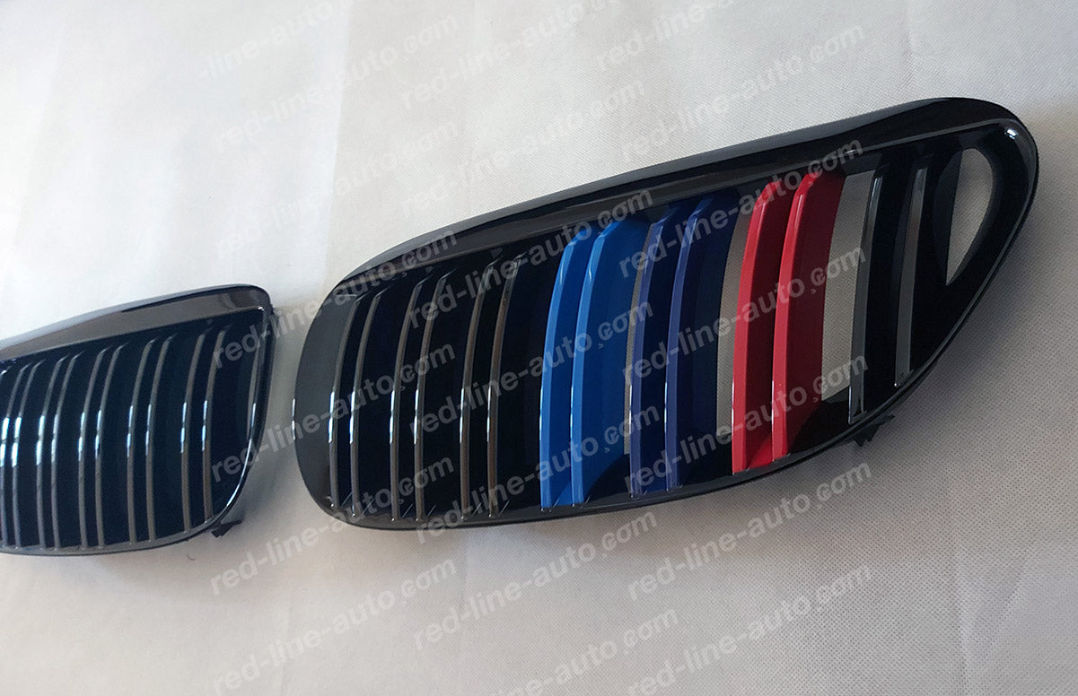 BMW 6 Series E63 Coupe E64 Convertible M-Power Grille, Black Double-Bar With Tri-Colours