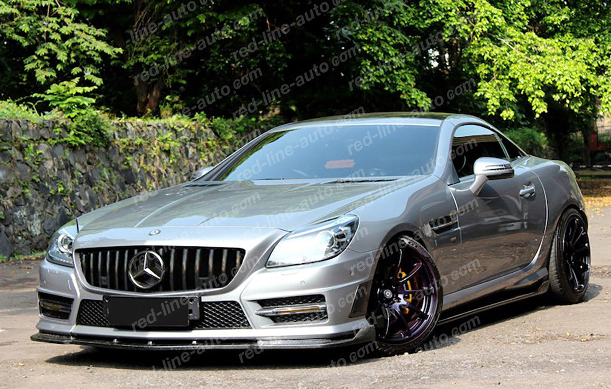 Mercedes R172 SLK Roadster Convertible SLK55 AMG GT Front Grille, Full Gloss Black Panamericana