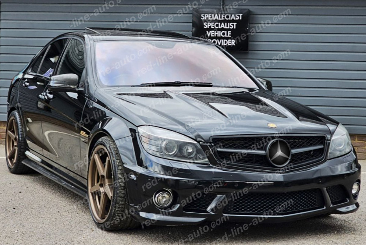 Pre-facelift AMG C63 S W204 Saloon S204 Estate Single-fin Grille, Full Gloss Black