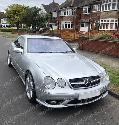 Mercedes W215 CL-Class C215 Coupe Black AMG Front Grille with STAR, Chrome Single-fin