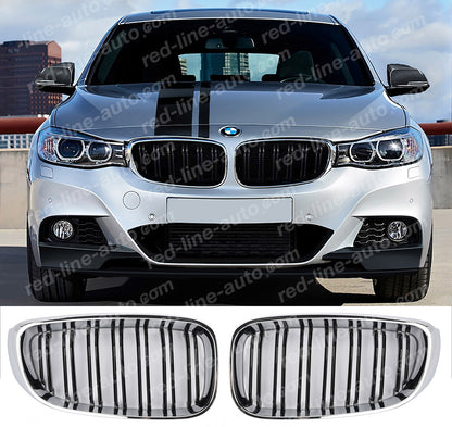 BMW F34 3 Series Gran Turismo 3GT M-Power Grille, Black Twin-bar With Chrome Rim