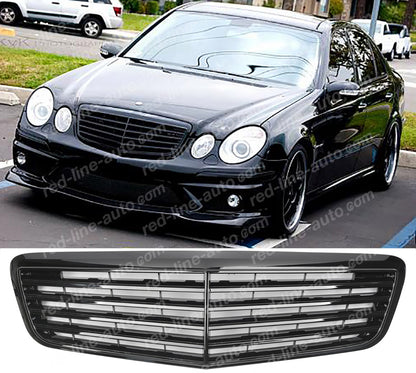 Facelift Mercedes W211 E-Class Saloon S211 Estate VIP Executive Style Grille, Full Gloss Black AMG