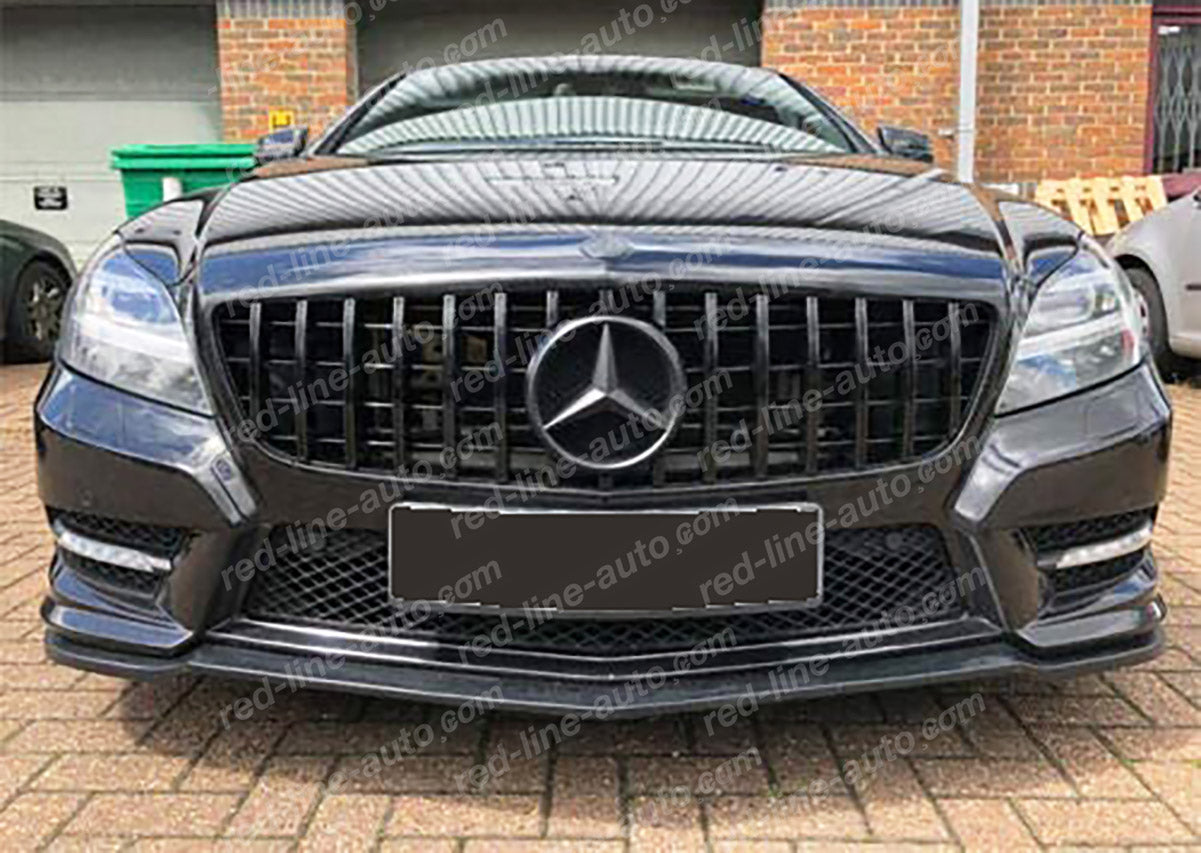 Pre-facelift Mercedes W218 CLS Coupe C218 Shooting Brake X218 AMG GT Grille, Full Gloss Black Panamericana