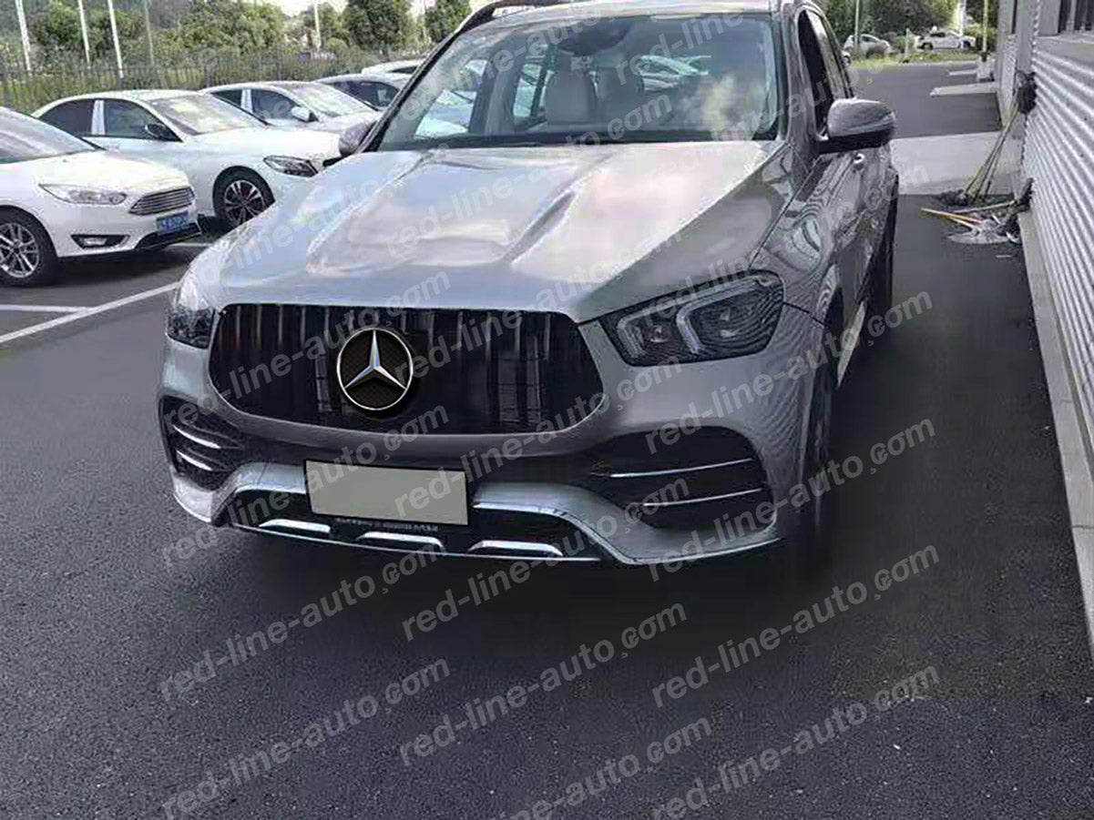 Mercedes W167 GLE V167 SUV C167 Coupe AMG GT Front Grille, Full Gloss Black Panamericana