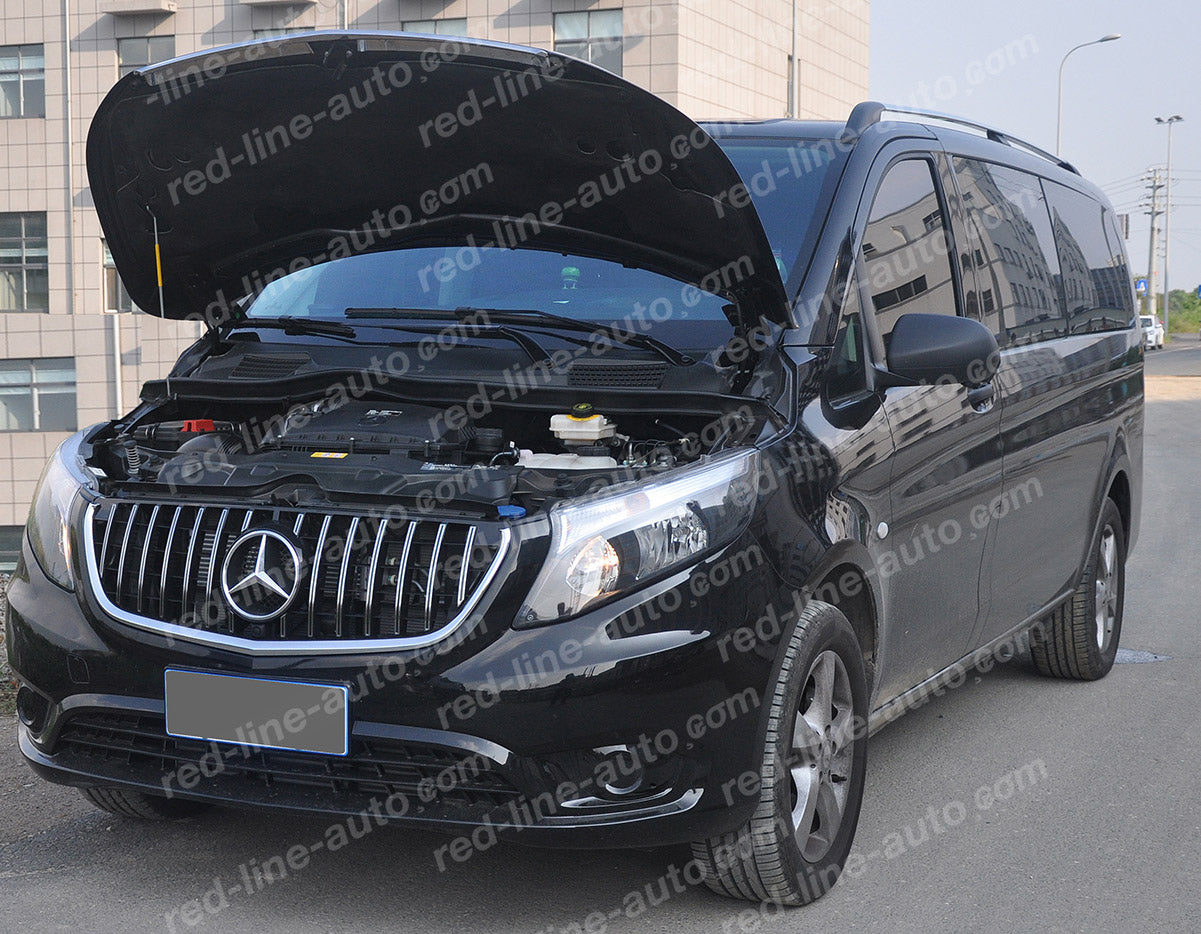 Pre-Facelift Mercedes W447 VITO AMG GT Grille, Black With Chrome Panamericana Slats