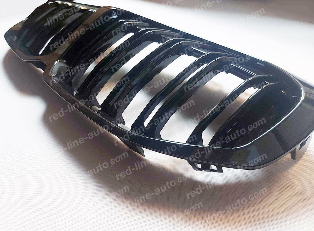 BMW 1 Series F40 Hatchback M-Power Front Grille, Full Gloss Black Double-Slat