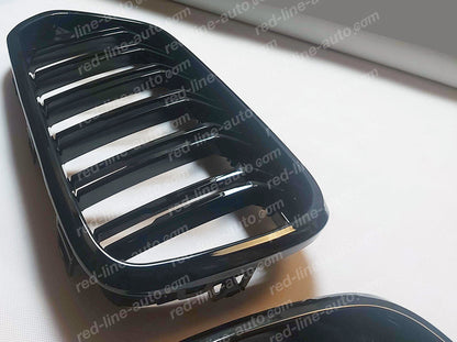 BMW F39 X2 SUV Dual-slat Front Grille, Gloss Black with M-Power Tri-colours