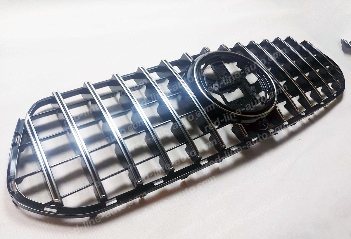 Mercedes W167 GLE V167 SUV C167 Coupe AMG GT Grille, Black with Chrome Panamericana