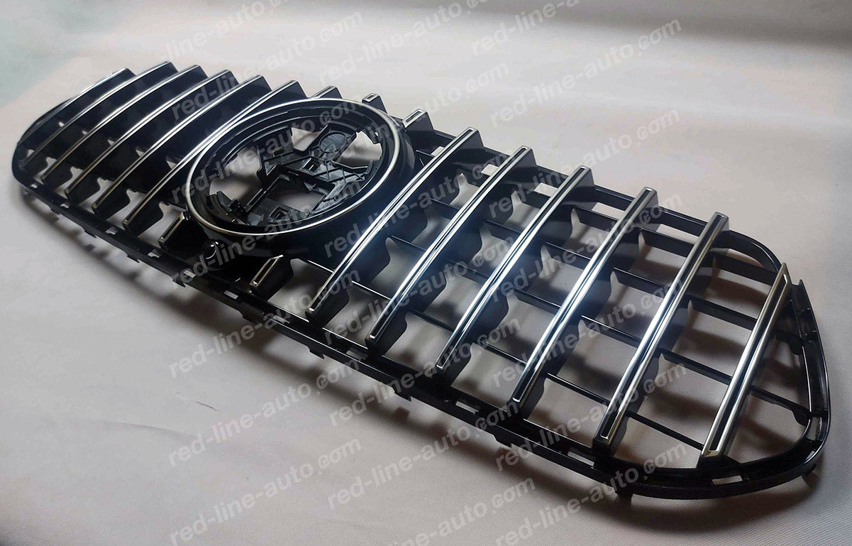 Mercedes W167 GLE V167 SUV C167 Coupe AMG GT Grille, Black with Chrome Panamericana