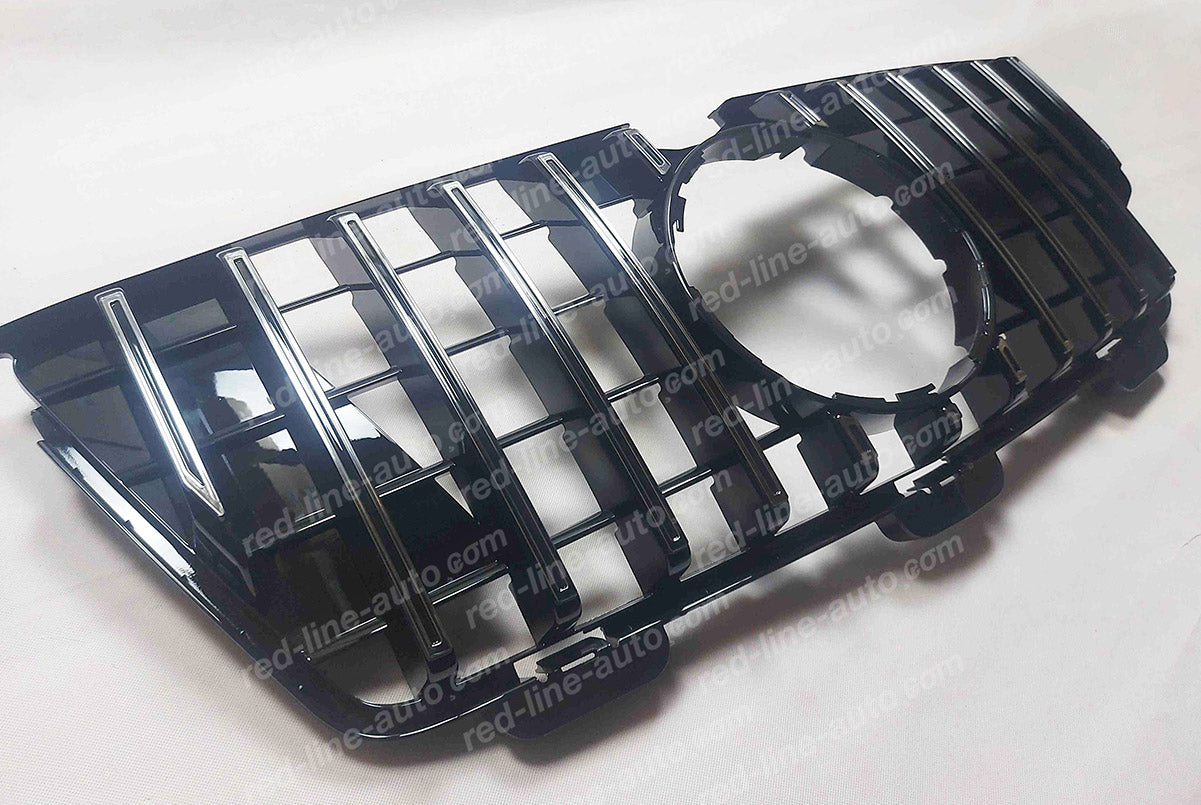 Pre-facelift Mercedes X164 GL SUV AMG Black GT Front Grille, Chrome Panamericana GLS63-look