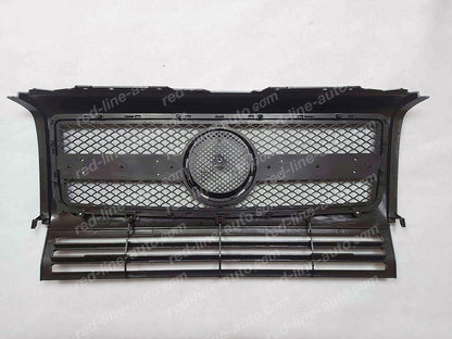 1990-18 Mercedes W463 G-Class SUV Wagon AMG G65 Single-bar Front Grille, Full Obsidian Black