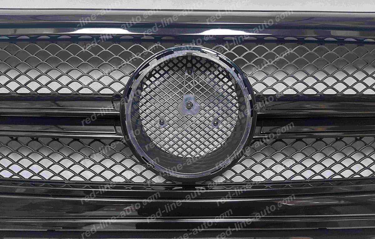 1990-18 Mercedes W463 G-Class SUV Wagon AMG G65 Single-bar Front Grille, Full Obsidian Black