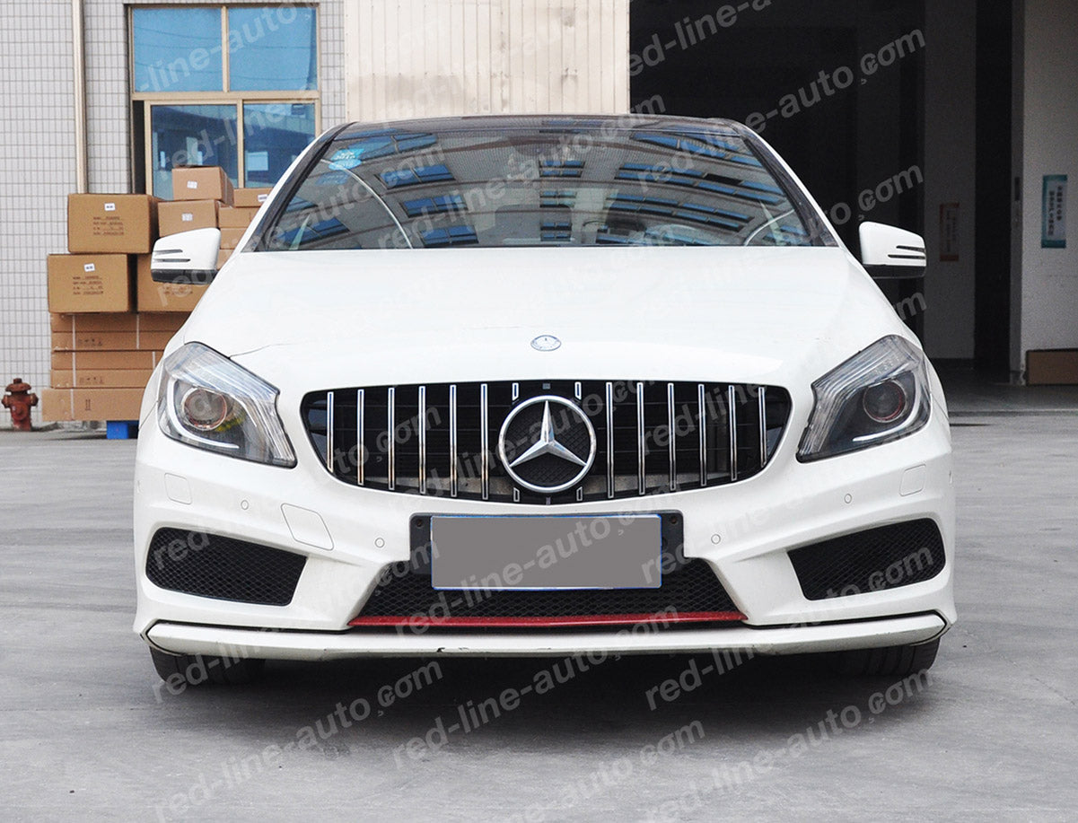 Pre-facelift Mercedes W176 A-Class Hatchback AMG GT Grille, Black with Chrome Panamericana