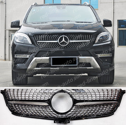 Pre-facelift Mercedes W166 M-Class SUV AMG ML 63 Front Grille, Black Diamond