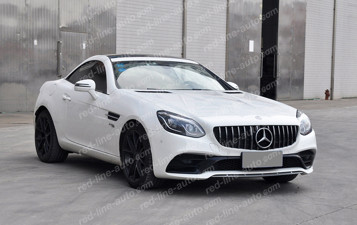 Mercedes R172 SLC Roadster Convertible SLC43 Black AMG GT Front Grille, Chrome Panamericana