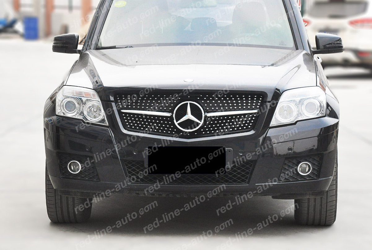 Pre-facelift Mercedes-Benz X204 GLK-Class SUV Black AMG Grille, Chrome Diamond GLC43-look