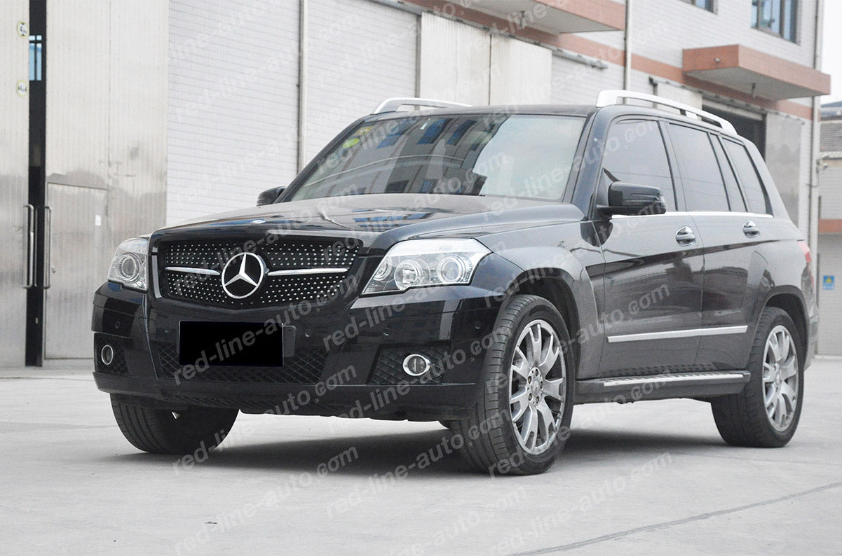 Pre-facelift Mercedes-Benz X204 GLK-Class SUV Black AMG Grille, Chrome Diamond GLC43-look