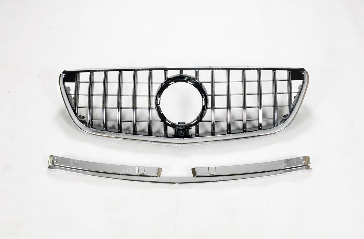 Pre-Facelift Mercedes W447 VITO AMG GT Grille, Black With Chrome Panamericana Slats