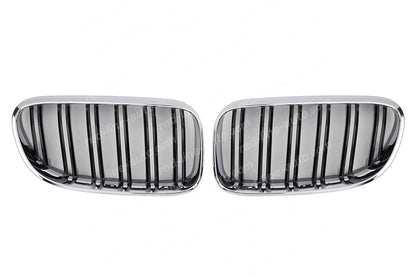 Facelift BMW E92 Coupe E93 Convertible Black M-Power Grille, Double-slat Chrome Surround