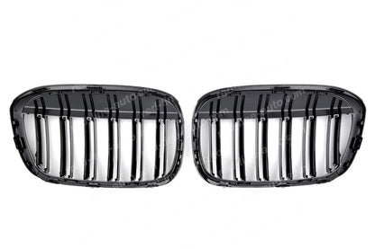 Pre-Facelift BMW X1 F48 SUV M-Performance Front Grille, Full Gloss Black Double-bar