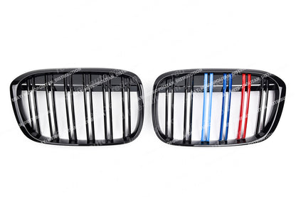 Pre-Facelift BMW X1 F48 SUV Dual-slat Front Grille, Black With M-Power Tri-Colours