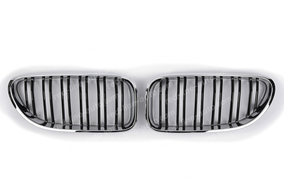 BMW 6 Series F12 Coupe F13 Convertible F06 Gran M-Power Grille, Black Dual-Slat with Chrome Rim