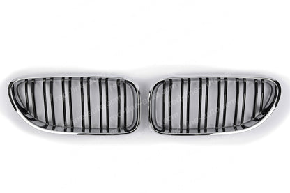 BMW 6 Series F12 Coupe F13 Convertible F06 Gran M-Power Grille, Black Dual-Slat with Chrome Rim