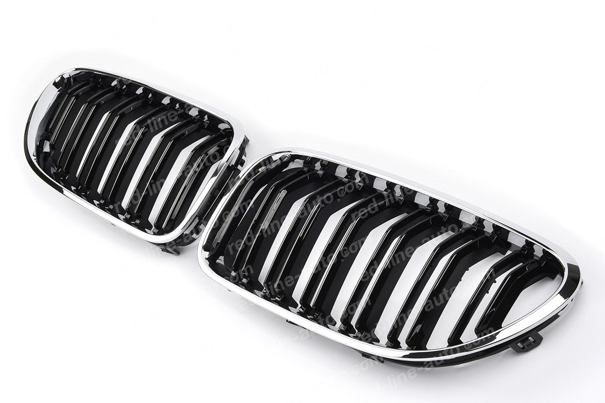 BMW 6 Series F12 Coupe F13 Convertible F06 Gran M-Power Grille, Black Dual-Slat with Chrome Rim