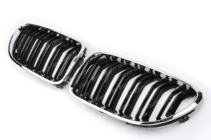 BMW 6 Series F12 Coupe F13 Convertible F06 Gran M-Power Grille, Black Dual-Slat with Chrome Rim