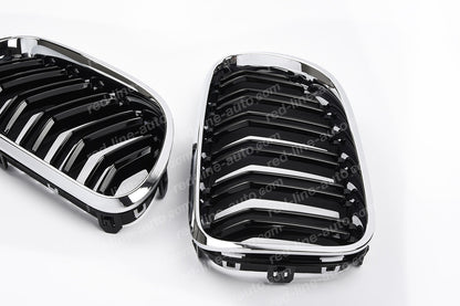 BMW 6 Series F12 Coupe F13 Convertible F06 Gran M-Power Grille, Black Dual-Slat with Chrome Rim