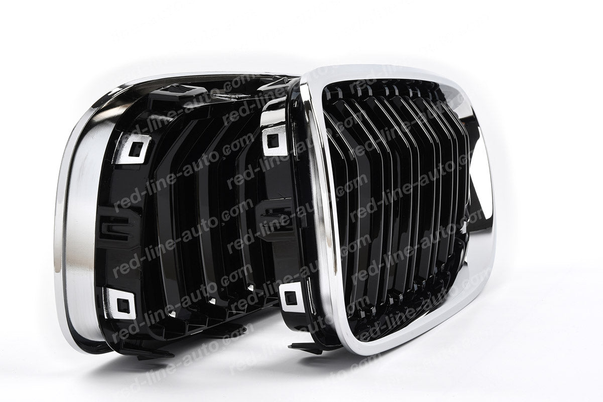 BMW 6 Series F12 Coupe F13 Convertible F06 Gran M-Power Grille, Black Dual-Slat with Chrome Rim