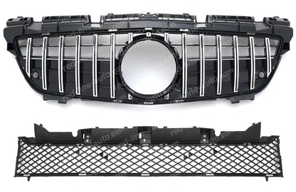 Mercedes R172 SLK Roadster Black SLK55 AMG GT Front Grille, Chrome Panamericana Slat