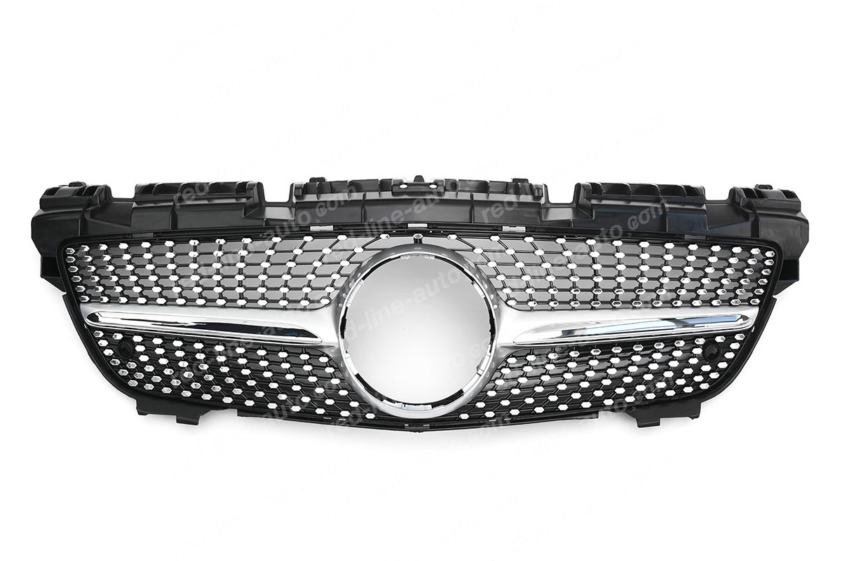 Mercedes R172 SLK Roadster Convertible SLK55 AMG Diamond Front Grille, Iridium Silver