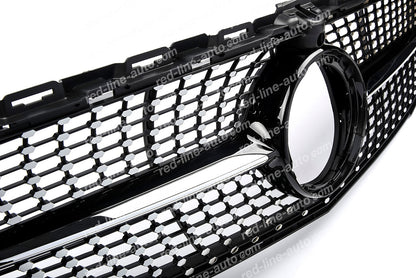 Facelift Mercedes W205 C-Class S205 C205 A205 Black AMG Grille, Chrome Diamond With Camera