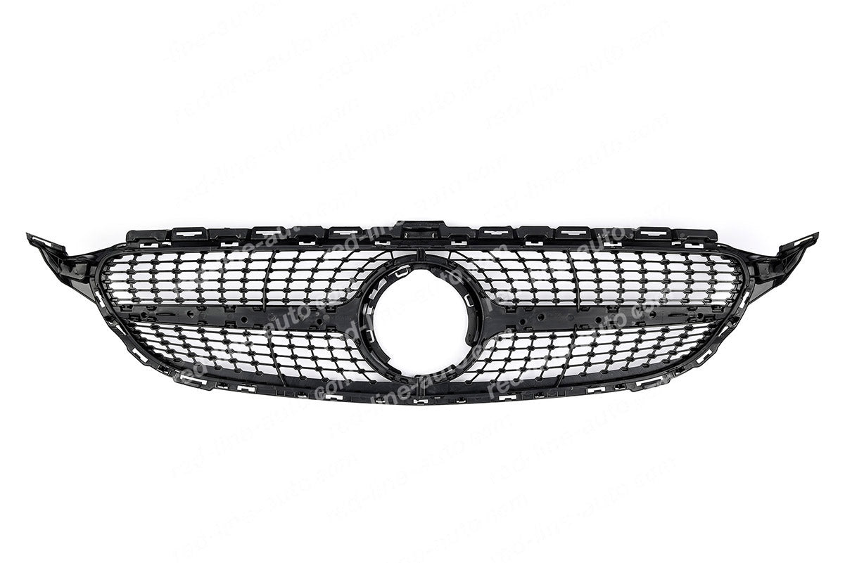 Facelift Mercedes W205 C-Class S205 C205 A205 Black AMG Grille, Chrome Diamond No-Camera