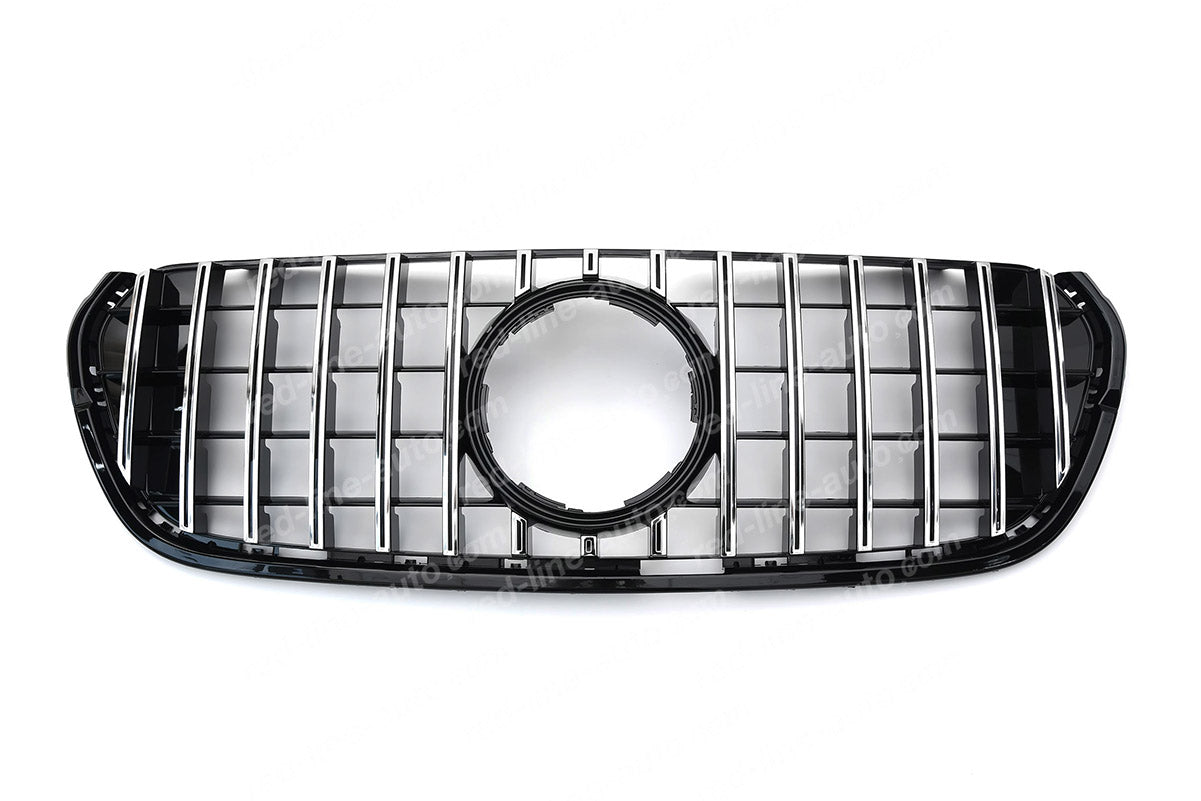 Mercedes W470 BR470 X-Class Pickup Truck Black AMG GT Front Grille, Chrome Panamericana Slat