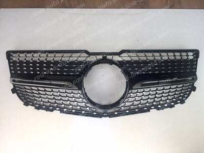 Facelift Mercedes-Benz X204 GLK-Class SUV Black AMG Front Grille, Chrome Diamond GLC43-look